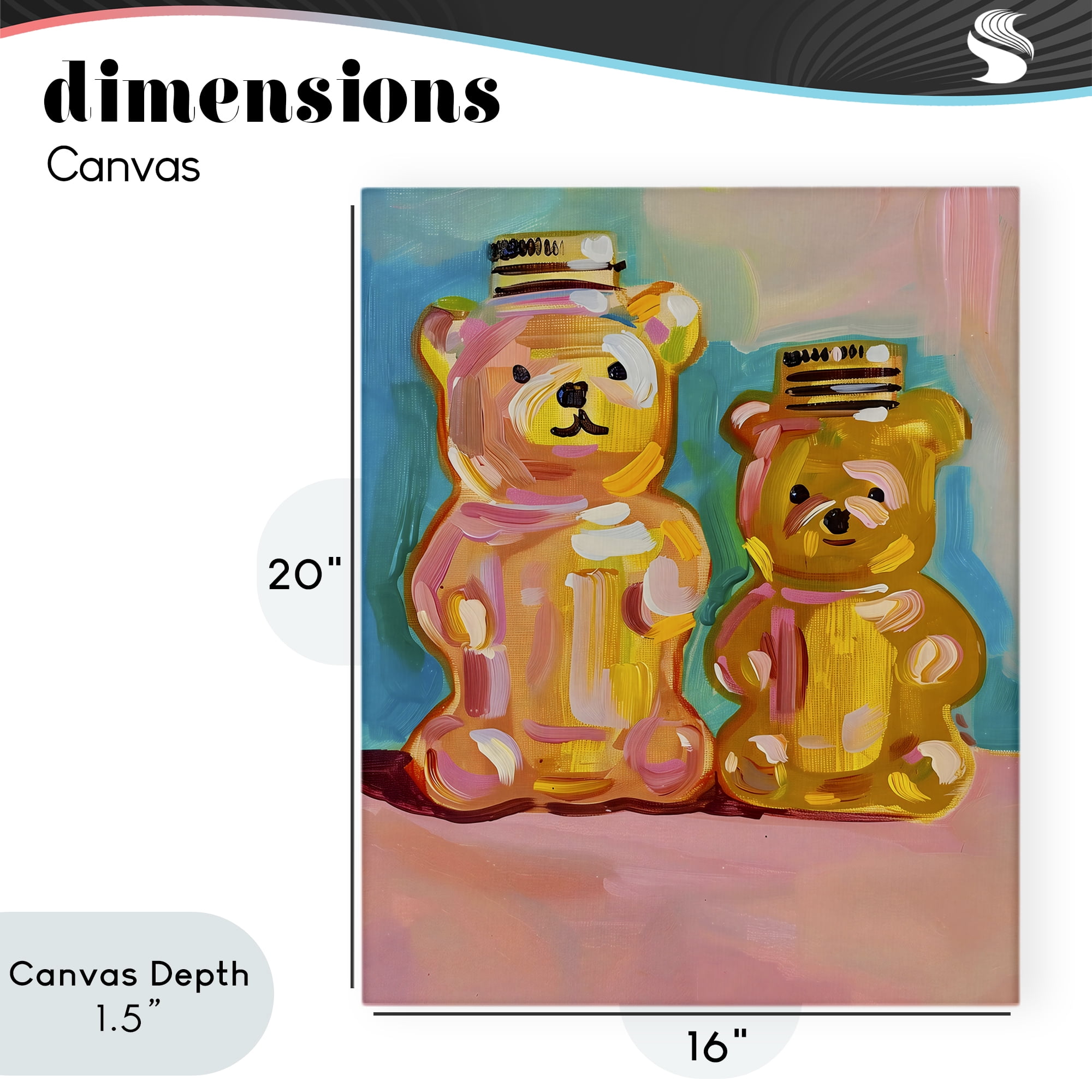 Stupell Industries Joyful Honey Bears Duo Canvas Wall Art, design by The Prints Vibe