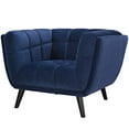 thumbnail image 4 of Modern Contemporary Urban Design Living Room Lounge Club Lobby Armchair and Sofa Set, Velvet Fabric, Navy Blue, 4 of 6