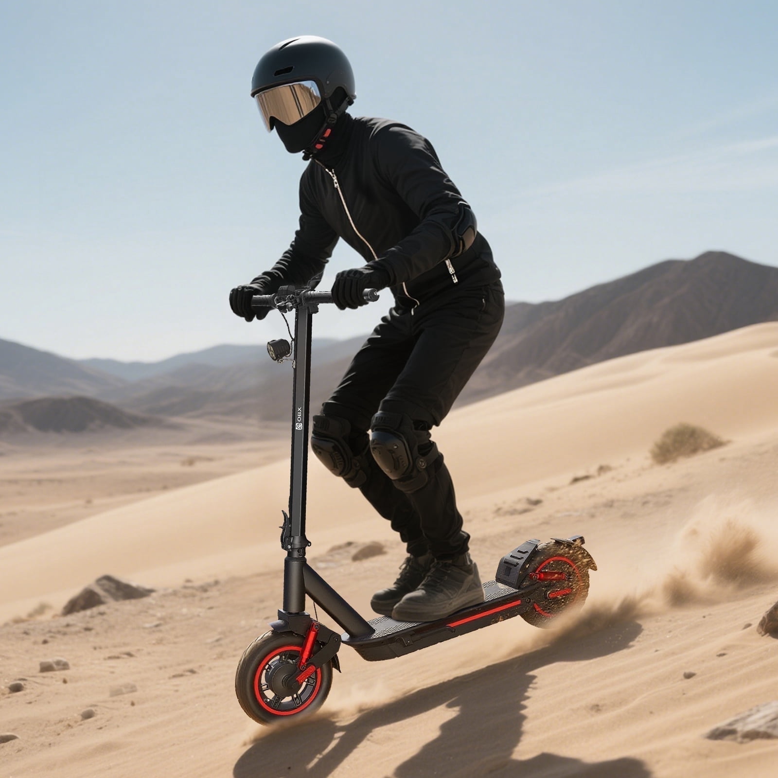 OBX 1200W Electric Scooter for Adults, 30MPH & 28-33Miles,10-Inch Pneumatic Tire Off-Road Folding Long Range Commuter Scooter with 48V 13Ah Battery