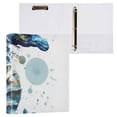 thumbnail image 3 of Hippocampus Blue 3 Ring Binders 1.5 inch Hardcover File Folders with Interior Pockets A4 Size Organizer for School Office Hospital, 3 of 8
