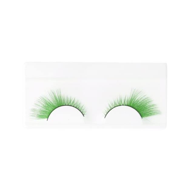 Unique Bargains 1 Pair Cat's Eye False Eyelashes for Makeup Green