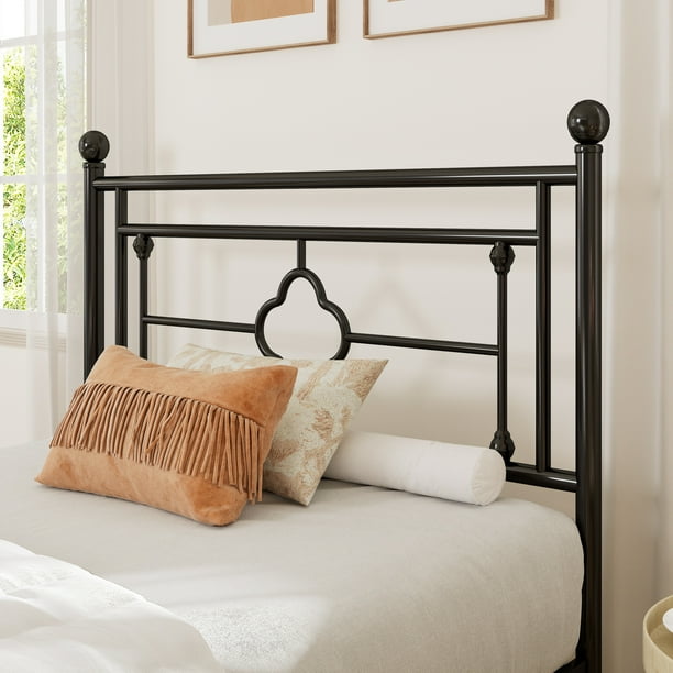 FetiNes metalen bedframe 90 x 200, eenpersoonsbed, platformbedframe, palletbed, bouwsteenbed, geen schroevendraaier nodig voor montage, zwart