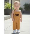 thumbnail image 5 of BemeyourBBs Baby Boy First Birthday Outfit 1st Birthday Clothes Corduroy Romper Overalls Letter Embroidery Overall Jumpsuit, 5 of 9