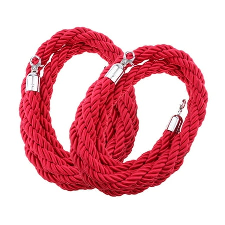 2 Pcs 6.6 Feet Nylon Rope - Thick Crowd Control Rope Barrier with ...