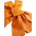 thumbnail image 2 of Black Duck Brand Set of 6 Orange Burlap Bows - Rustic Themed - Measures 9.5" W x 20" L - Burlap Ribbon Bows - Holiday Decorations, 2 of 3