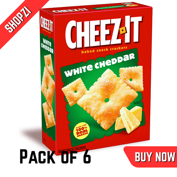 Cheez‑It White Cheddar Cheese Crackers, Baked Snack Crackers, 12.4 oz Box, 6 Pack
