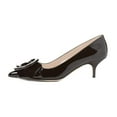 thumbnail image 2 of YDN Women's Pointed Toe Pumps Low Kitten Heels Slip On Buckle Style Basic Dress Shoes for Party Daily Office Prom Size 8 Black, 2 of 6