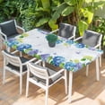 thumbnail image 2 of Blue Hydrangea Floral Table Cloths for 3 Foot Rectangle Tables, Spring Butterfly Watercolor Flower Patio Waterproof Elastic Fitted Tablecloths, Washable Rectangular Table Cover for Camping, 2 of 8