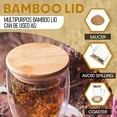 thumbnail image 2 of Double Walled Glass Coffee Mugs Unique Insulated Coffee Mugs With Handle And Bamboo Lid , Clear Glass Cups For Coffee Tea Latte Cappuccino Espresso 15OZ (Set of 2), 2 of 5