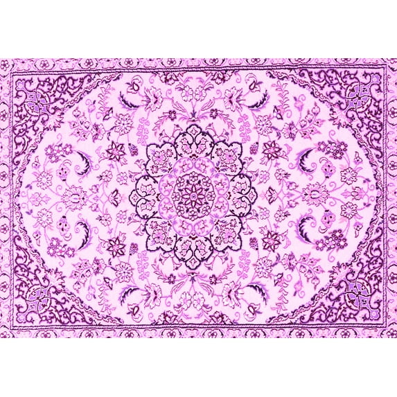 Ahgly Company Indoor Rectangle Medallion Pink Traditional Area Rugs, 7' x 10'
