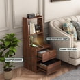 thumbnail image 5 of Aukfa Modern Nightstand with Charging Station & Night Light,Bedside Tables for Bedroom,Brown, 5 of 8