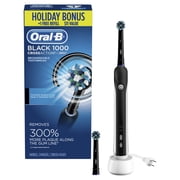 Oral-B 1000 (with Bonus Refill) CrossAction Electric Toothbrush, Black, Powered by Braun, 2 Replacem