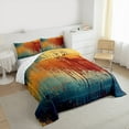 thumbnail image 3 of Manfei Gradient Tie Dye Bedding Comforter Set,Retro Batik Aesthetic Twin Comforter Sets,Teal Orange Gold Bedding Set For Teens,Luxury Bedroom Decor Reversible,2pcs, 3 of 8