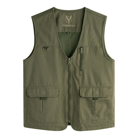 Leesechin Mens Outdoor Vest for Fishing Photography Teamwork Quick Dry with Multi Pockets