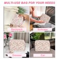 thumbnail image 6 of Quilted Makeup Bag Light Pink Floral Makeup Bags Cute Makeup Bags Cosmetic Bags for Women Girls, 6 of 7