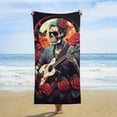 thumbnail image 3 of Guitar Skeleton Rock Microfiber Lightweight Beach Towel Quick Dry Absorbent Thin Towels for Swimming Pool Camping Beach Easy for Vacation Essentials, 3 of 7