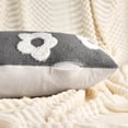 thumbnail image 3 of Unique Bargains Pack of 2 Floral Decorative Throw Pillow Covers for Home 20" x 12" Grey, 3 of 7
