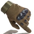 thumbnail image 1 of Guantes tácticos de carcasa dura de cuero de Súper Fibra para hombres, protección de equitación, anticorte, entrenamiento físico, guantes militares del Ejército, 1 of 4