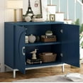 thumbnail image 3 of Sumdeal Kitchen Sideboard Buffet Storage Cabinet, Simple Storage Cabinet Accent Cabinet with Solid Wood Veneer and Metal Leg Frame for Living Room, Entryway, Dining Room (Navy), 3 of 7