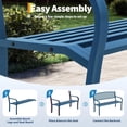 thumbnail image 5 of Metal Garden Bench – 50" Outdoor Patio Steel Bench – Curved Backrest, Decorative Pattern – Weather-Resistant – for Yard, Park, Deck & Backyard, 5 of 5