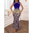 thumbnail image 7 of Royal Blue Leopard Print Sequin Mermaid Dress With Cut-Out Back, Elegant Evening Gown, 7 of 7