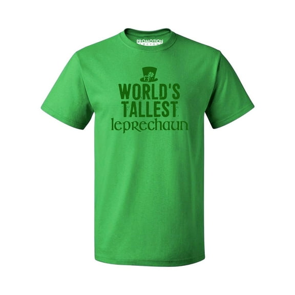 P&B GREEN WORLD'S TALLEST LEPRECHAUN EVER Irish St Patrick's Day Men's T-shirt, L, Green