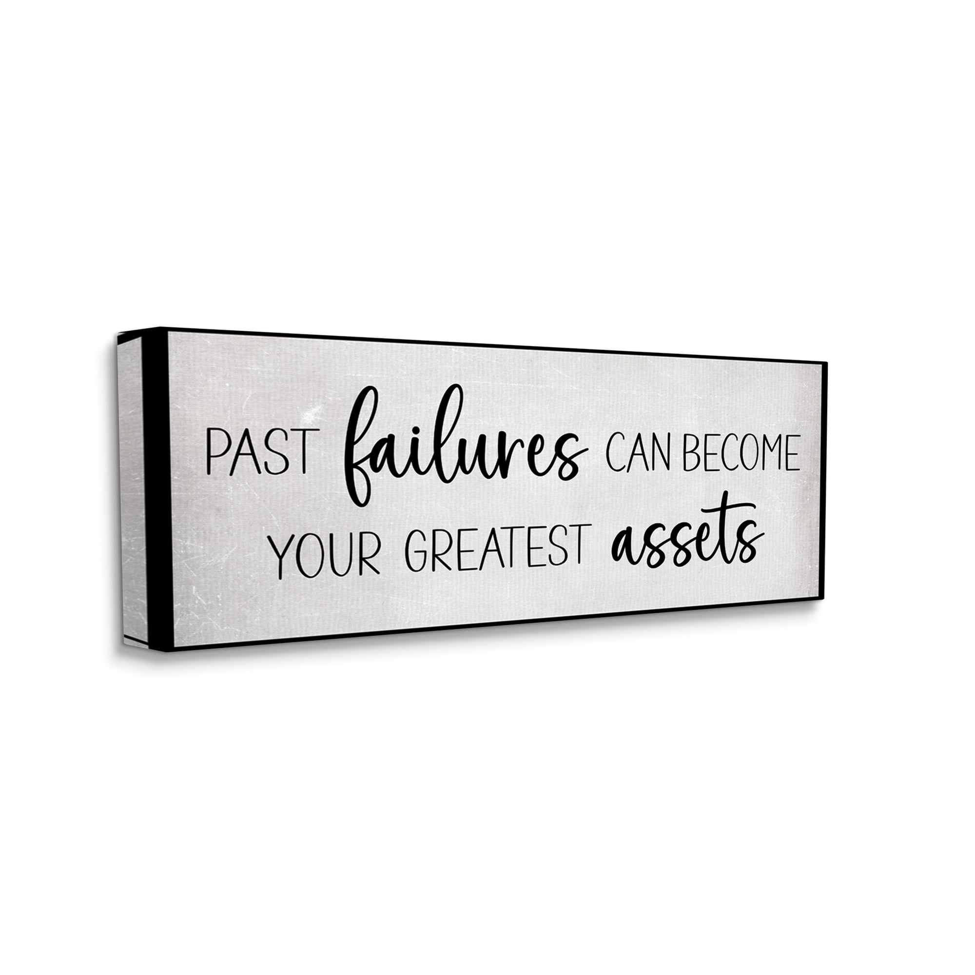 Stupell Industries Past Failures Motivational Inspirational Painting Gallery Wrapped Canvas Print Wall Art, 30 x 13