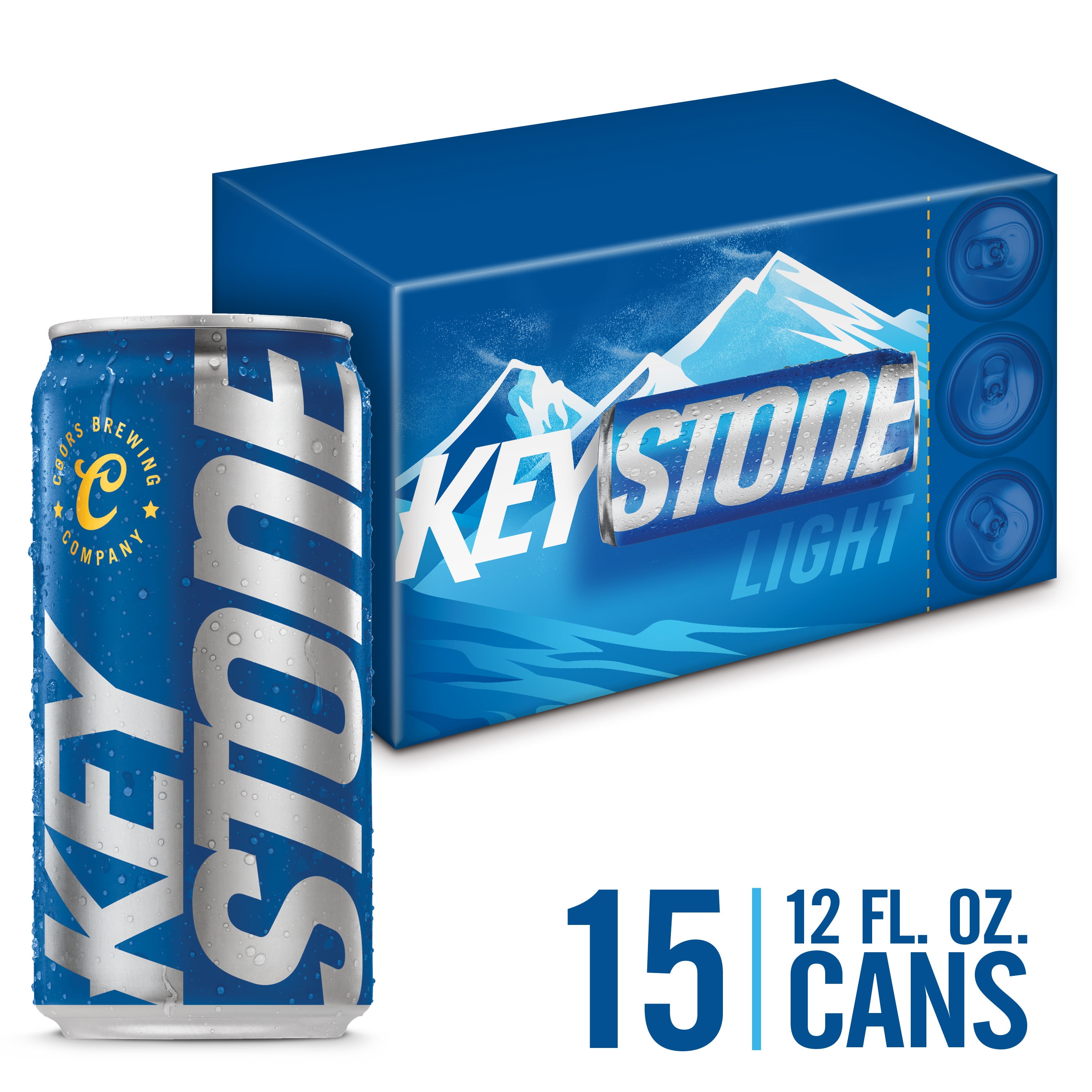 Keystone Light Lager Beer, 4.1 ABV, 15pack, 12oz beer cans