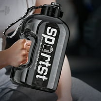 YingYouFu Large Water Bottle, 135 oz Plastic Sports Jug with Strap and Straw, Heat-Proof Sleeve for Safe Hydration, for Fitness, Outdoor Activities and Daily Use, Black