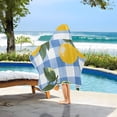 thumbnail image 3 of Yayeee Kids Hooded Towels Toddler Soft Absorbent Beach Bathing Wrap 50" x 23.5", Light Blue Plaid, 3 of 5
