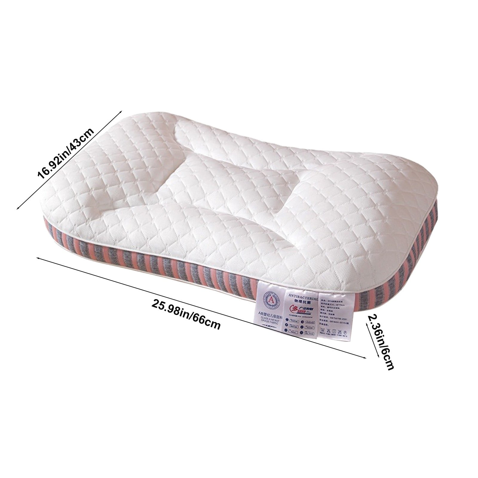 Kchsji Sponge Adjustable Pillow 16.5" x 25.6" Side Back Stomach Sleeping Pillow Soft Ergonomic Neck Cervical Spine Support for Bedroom Living Room Nap Travel Comfortable Rest Relax Sleep Aid