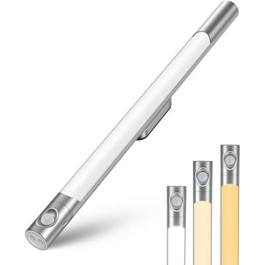 Motion Sensor Light Indoor, 64 LED Closet Lights with Digital Display, 14in Battery Operated Under Cabinet Lights for Closet/Wardrobe/Kitchen, Rechargeable Stick-on Night Light with 3 Color Temps