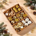 thumbnail image 3 of 24 Pcs Christmas Tree Ornaments Set, Mini Shatterproof Hanging Decorations with Balls Candy Canes Gift Boxes Drums and Bows, Holiday Decor for Christmas Trees Wreaths Garlands Parties, 3 of 9