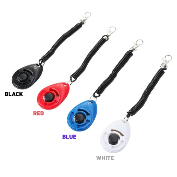 Raindrops 4PCS Ueetek Professional Dog Clicker with Wrist Strap for Pet Training Black Blue Red White 1.75in