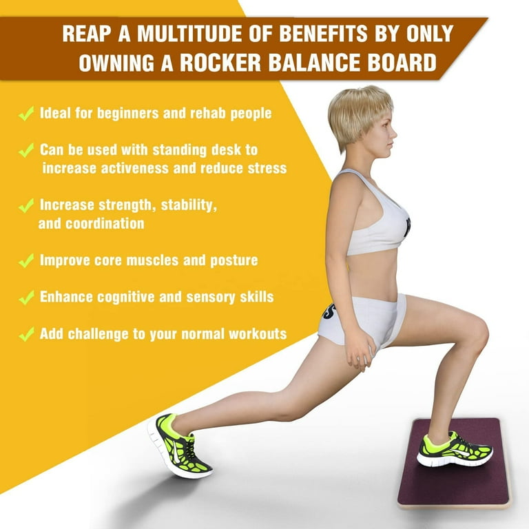 Traction Boards Yes4All Wooden Balance Board 350lb Capacity