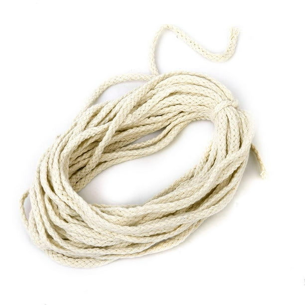 5mm Diameter Natural Cotton Rope Braided Twisted Cotton Cord Cotton Line  Decorative Craft Thread Cord for Wall Decoration (5mm x 10m) 
