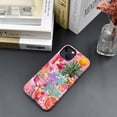 thumbnail image 6 of Case for iPhone 13, Pink Lily Flower Pineapple Collage Phone Case Slim Silicone Shockproof Cover for Girls Women (Frosted & Durable）, 6 of 7