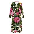 thumbnail image 5 of SEANATIVE Long Sleeve Nightgown for Women Elegant Button Front Pajama Dress Ankle-Length Cozy Soft Sleepwear Bedtime Outfits for Bedroom Home Hotel, 3XL, Flower Leopard Print, 5 of 7