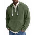 thumbnail image 2 of SYwaren Hoodie Men's Quarter Zip Corduroy Pullover Sweatshirt Solid Color Kangaroo Pocket Textured Casual, 2 of 8