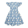 thumbnail image 4 of Girls Dress Kids Easter Print Sleeveless Knee Length Patchwork Party Dress for Holiday Celebration Events Blue 2 Years-3 Years, 4 of 5