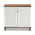 thumbnail image 3 of Coolidge Modern and Contemporary White and Walnut Finished 4-Shelf Wood Shoe Storage Cabinet, 3 of 6