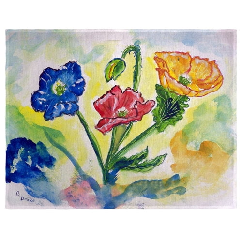 Betsy Drake Bugs & Poppies Place Mat Set of 4