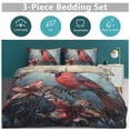 thumbnail image 5 of 3 Pcs Soft Bedding Set, Includes 1 Duvet Cover with Zipper And 2 Pillow,Shams Red Bird Northern Cardinal Full(79"×90"), 5 of 8