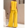 thumbnail image 3 of EASYBRA Women Two Piece Outfit Sleeveless Vest Wide Leg Pants Casual Set Solid Color XS–XXL, 3 of 5
