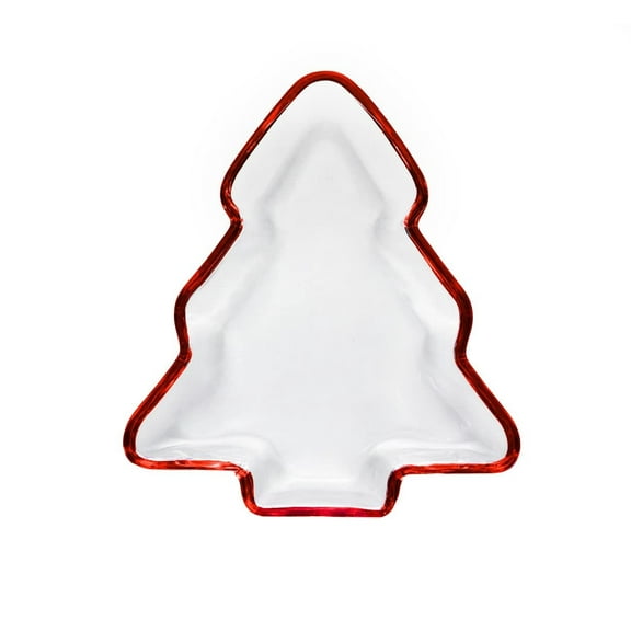 Godinger Holiday Tray, Appetizer Tray, Dessert Tray, Candy Tray, Christmas Tree, 7 Inches