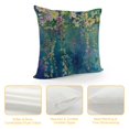 thumbnail image 4 of Floral Pillow Case Watercolor Ivy Flower Spring Flower in Nature Tree Park Throw Pillow Cover for Home Sofa Decorative Square Cushion Green, 4 of 5