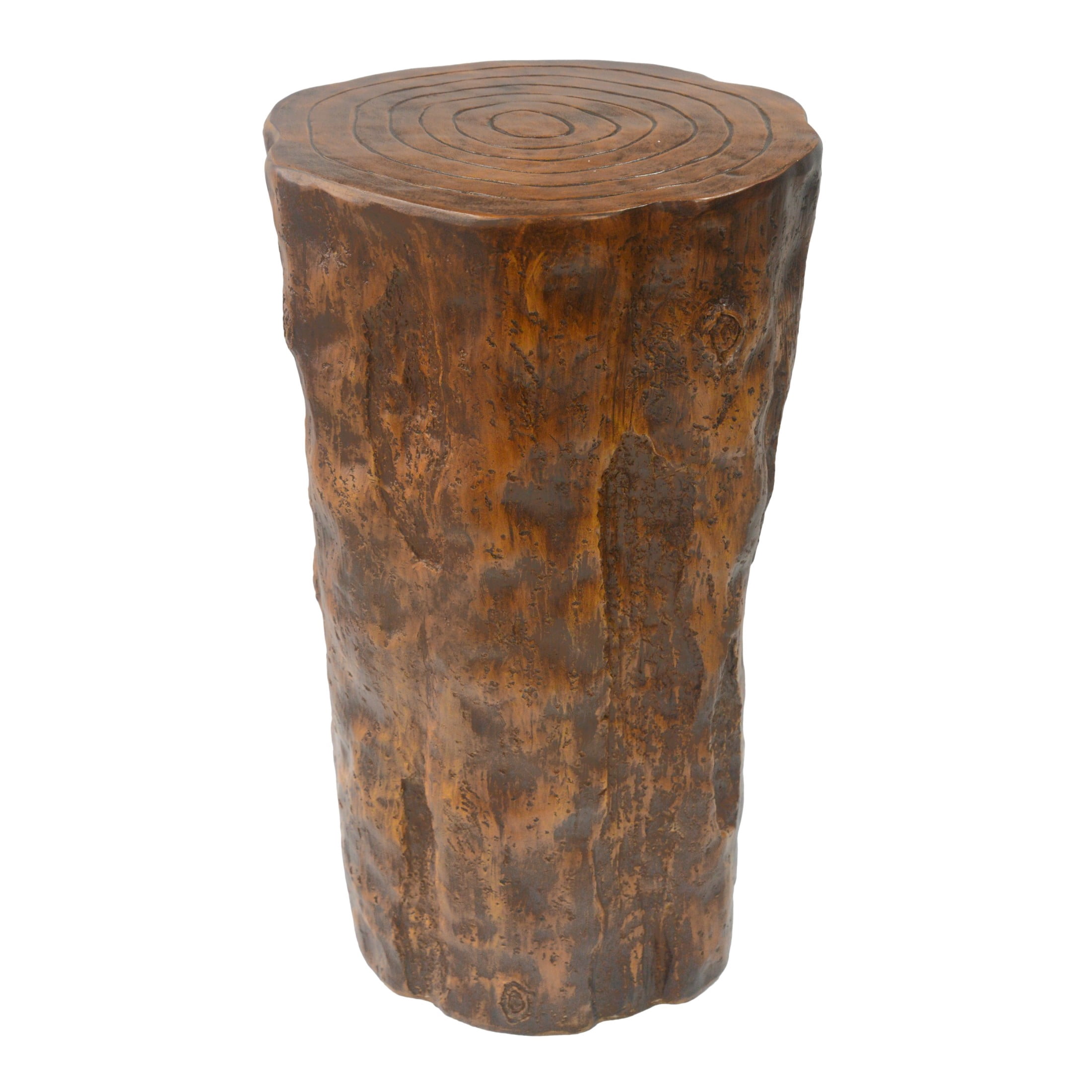 Christopher Knight Home 31"H Rustic Tree Stump MGO Side Table, Outdoor Log End Table, Antique Brown