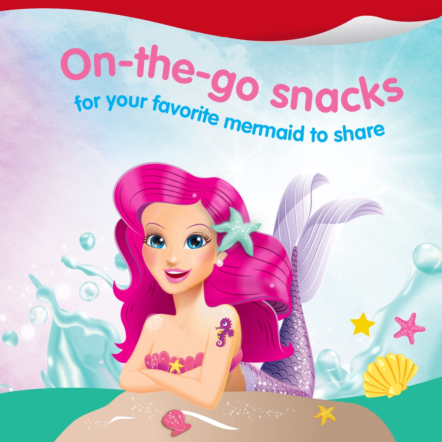 Snack Pack Mermaid Splashes Pudding Cups, 3.25 oz, 6 Pack