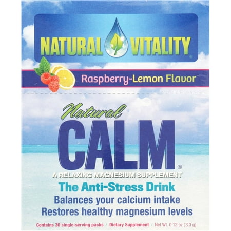 Natural Vitality Calme naturel Boisson antistress, saveur framboise-citron, 30 CT