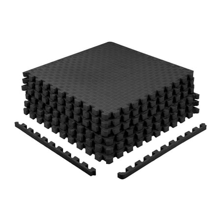 BalanceFrom EVA Foam Interlocking Floor Tiles, 63 × 63 cm, 1/2" 3/4" or 1" Thick, Anti-Slip Textured Mats in Multiple Colors, 6/12/24/36 Pack for Home Gym and Play Areas